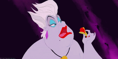 Lipstick as applied by Ursula, one of the most iconic Disney Villains