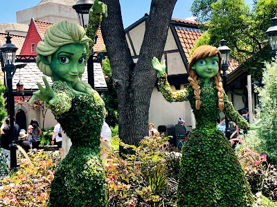 Epcot Flower & Garden Elsa & Anna topiaries