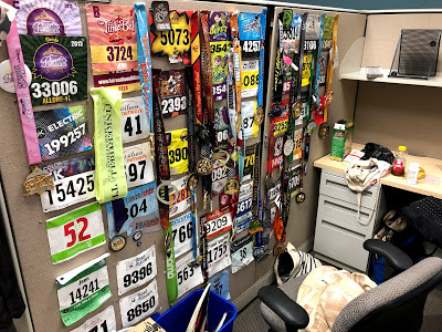 Race medals and bibs