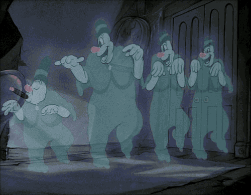 Haunted Mansion cartoon dancing ghosts