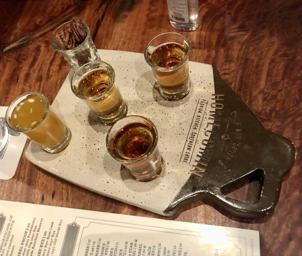 WDW trip report Homecomin' whiskey flight