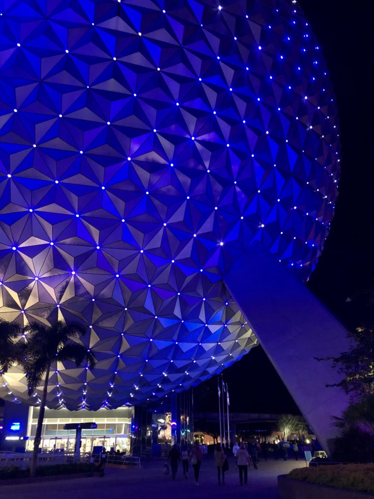 WDW trip report Spaceship Earth at Night