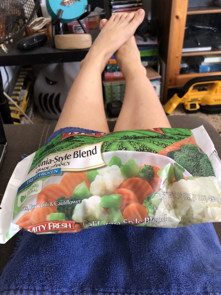 Veggie ice pack to salvage the race