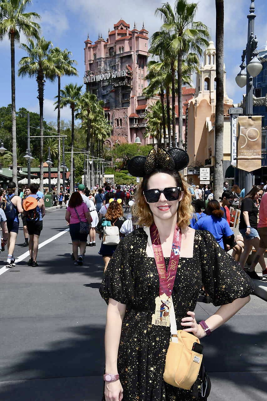 WDW Trip Report - showing off my medal at the Tower of Terror