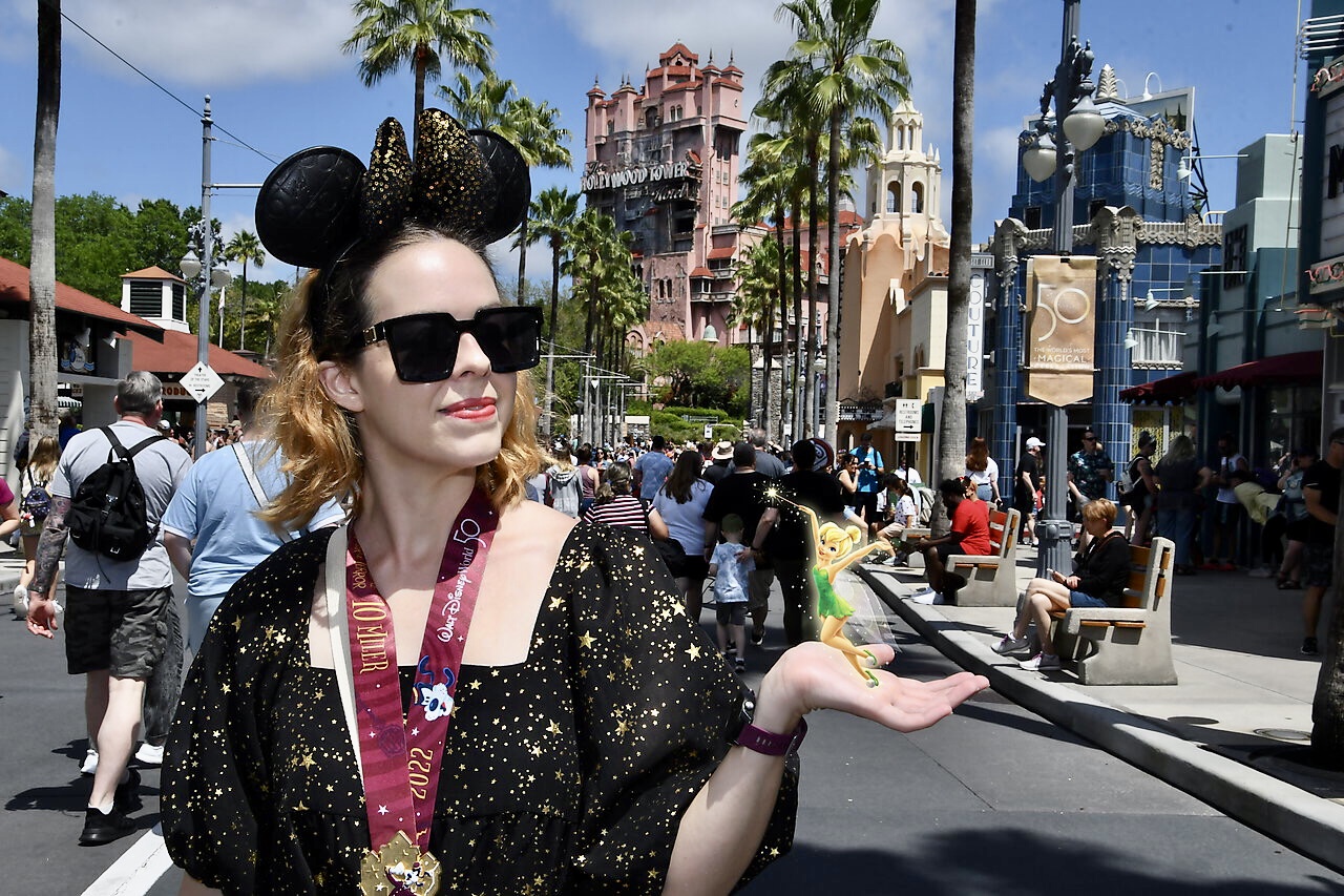 WDW Trip Report - showing off my medal at the Tower of Terror