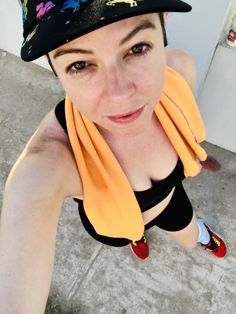 Compression socks selfie