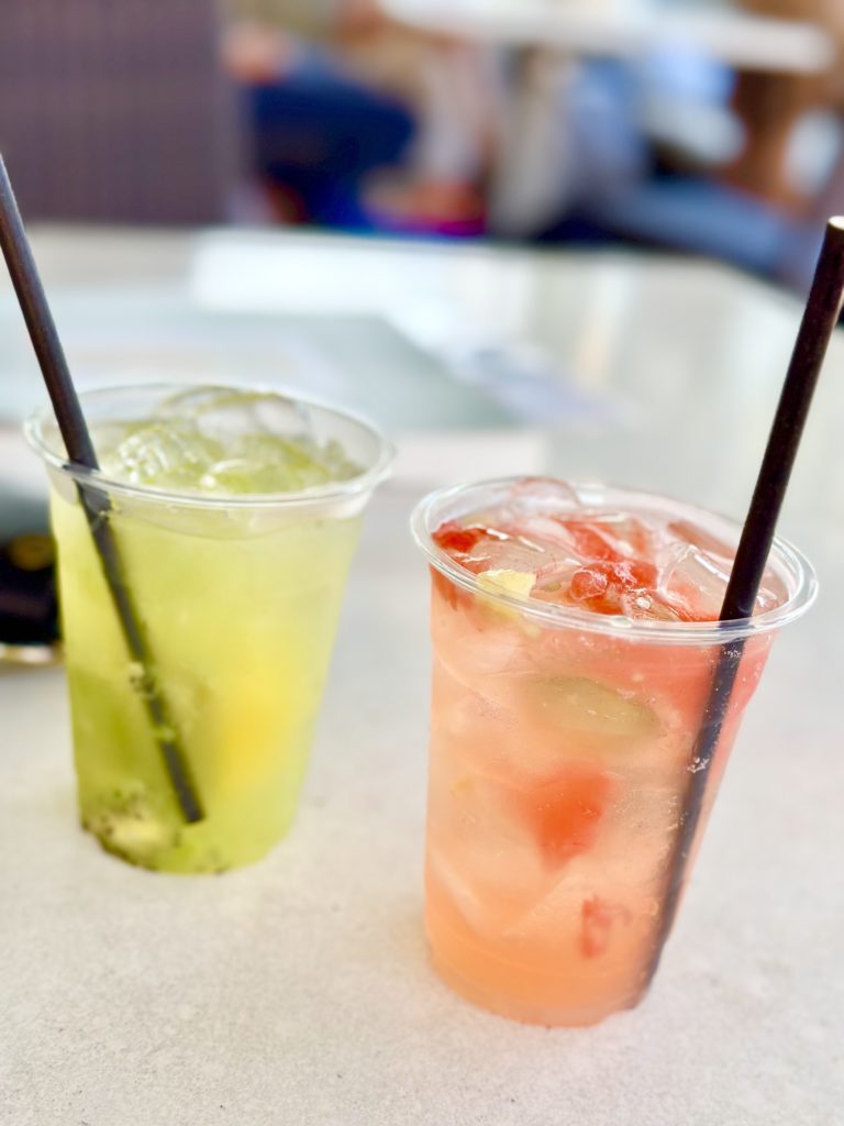 Drinks from Swan pool bar