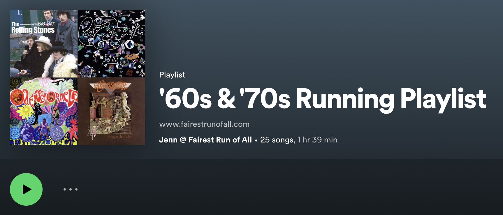 My '60s and '70s rock running playlist