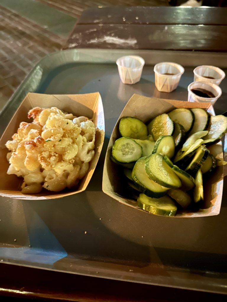 Disney food - Eagle Eagle mac and cheese and pickles
