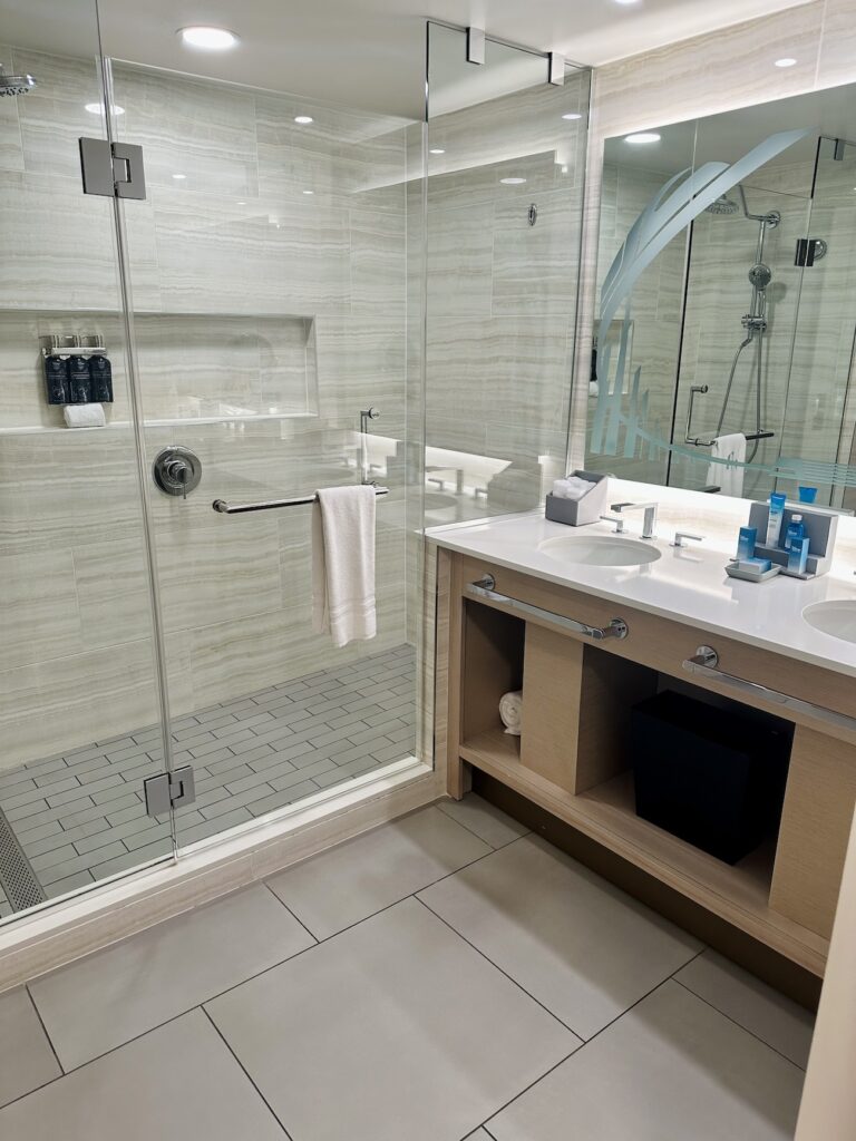 The Contemporary Resort shower and sink situation