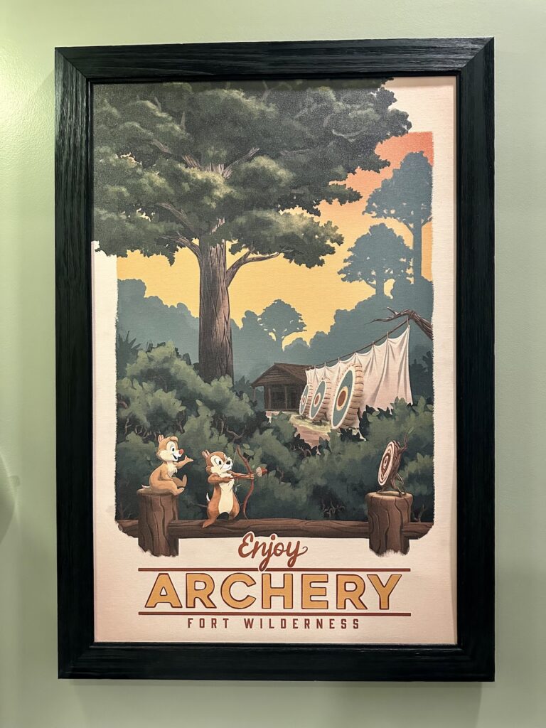 Fort Wilderness cabin archery art
