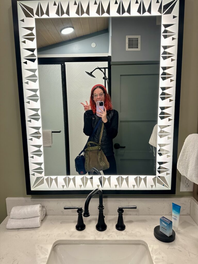 Fort Wilderness cabin sink and mirror