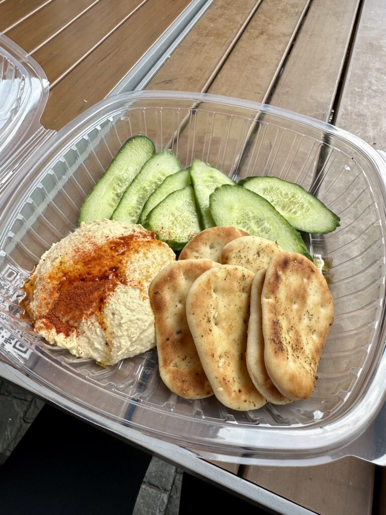 Wine Bar George The Basket hummus is a fantastic snack
